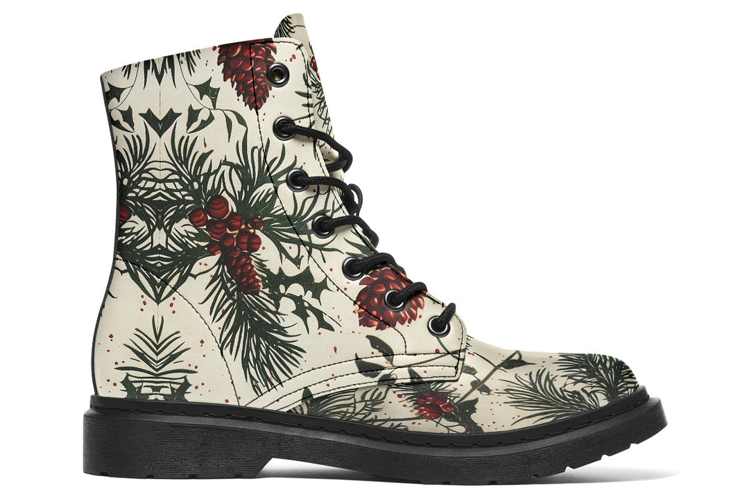 Evergreen Boots - Vegan Leather Doc-Style Boots with Durable Stitched on Soles