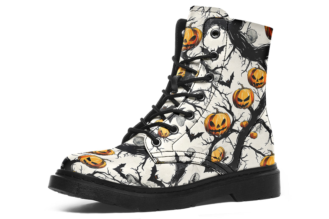 Evil Gourds Boots - Vegan Leather Doc-Style Boots with Durable Stitched on Soles