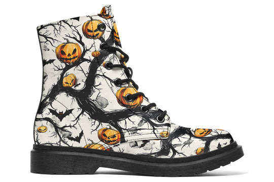 Evil Gourds Boots - Vegan Leather Doc-Style Boots with Durable Stitched on Soles