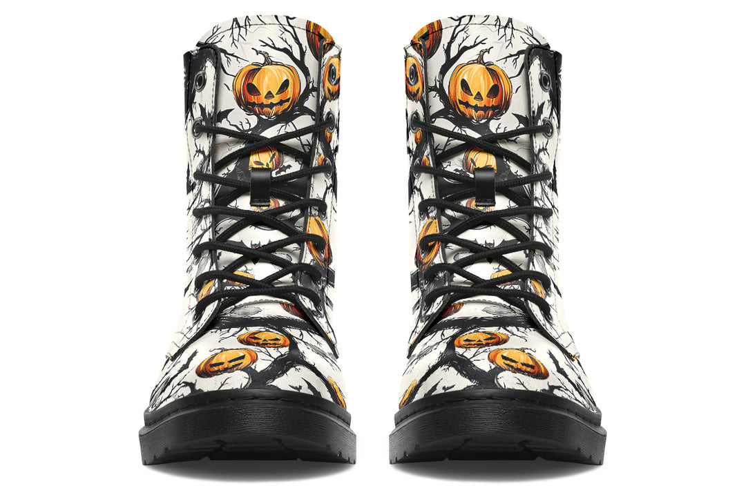 Evil Gourds Boots - Vegan Leather Doc-Style Boots with Durable Stitched on Soles