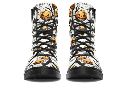 Evil Gourds Boots - Vegan Leather Doc-Style Boots with Durable Stitched on Soles