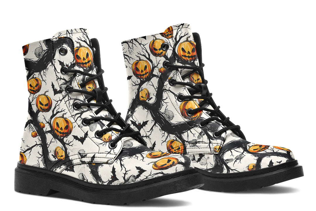 Evil Gourds Boots - Vegan Leather Doc-Style Boots with Durable Stitched on Soles