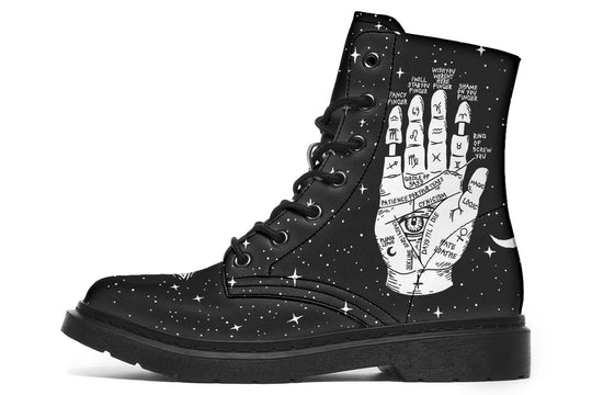 Fate Tarot Boots - Vegan Leather Doc-Style Boots with Durable Stitched on Soles