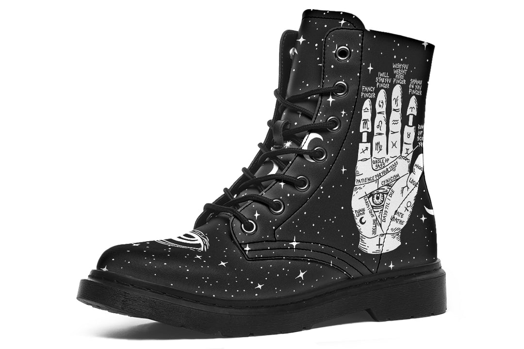 Fate Tarot Boots - Vegan Leather Doc-Style Boots with Durable Stitched on Soles