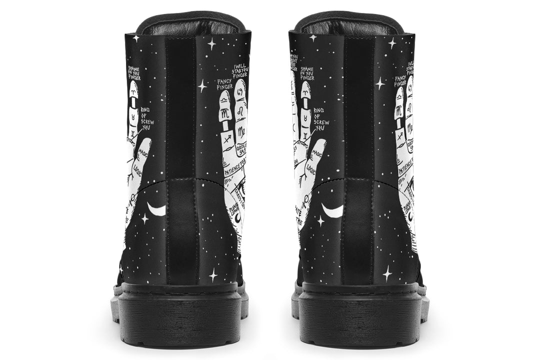 Fate Tarot Boots - Vegan Leather Doc-Style Boots with Durable Stitched on Soles