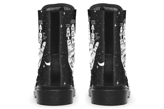 Fate Tarot Boots - Vegan Leather Doc-Style Boots with Durable Stitched on Soles