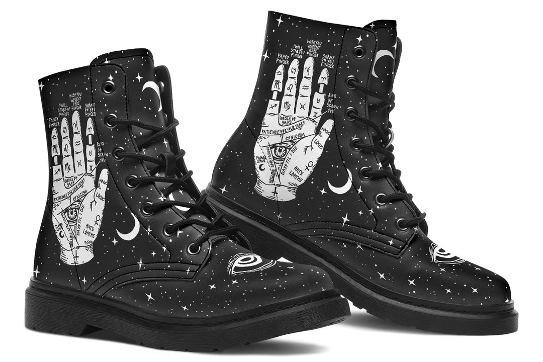 Fate Tarot Boots - Vegan Leather Doc-Style Boots with Durable Stitched on Soles