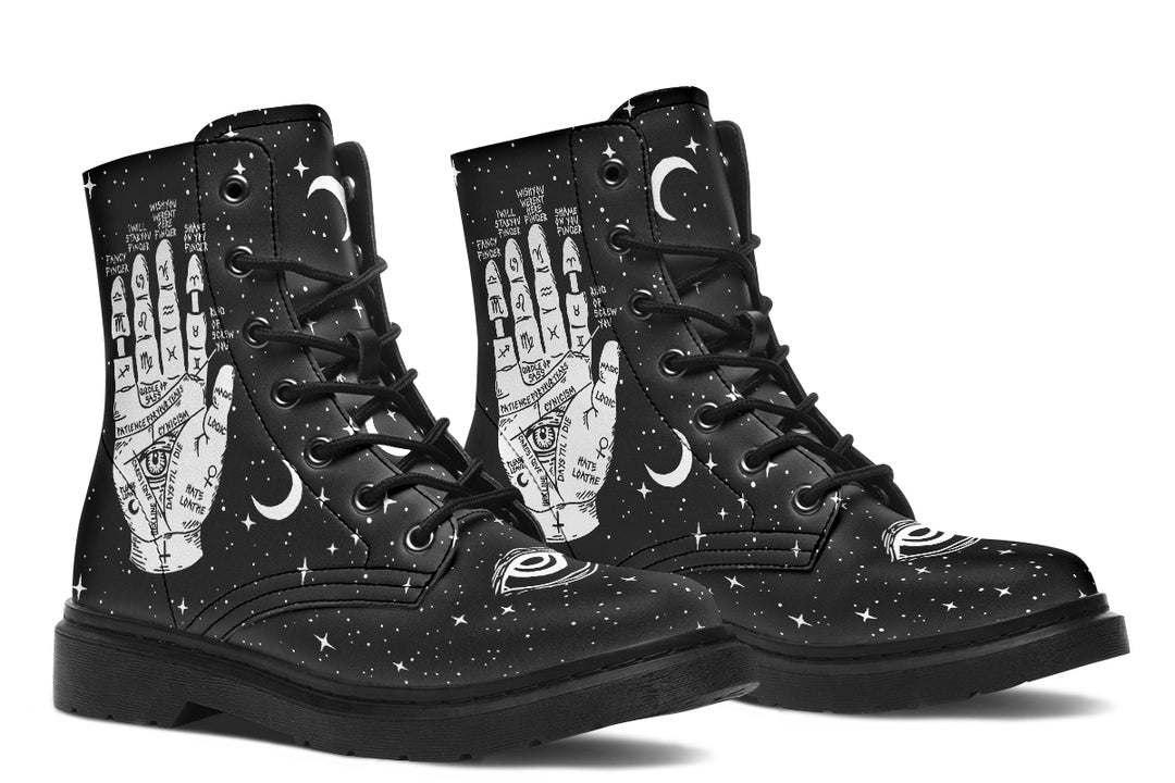 Fate Tarot Boots - Vegan Leather Doc-Style Boots with Durable Stitched on Soles