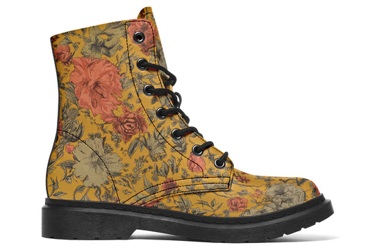 Gold Vintage Peonies Boots