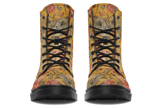 Gold Vintage Peonies Boots