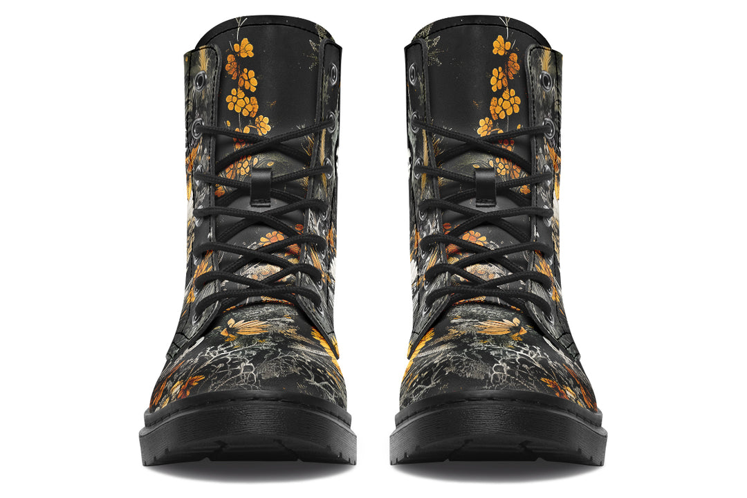 Grim’s Harvest Boots - Vegan Leather Doc-Style Boots with Durable Stitched on Soles