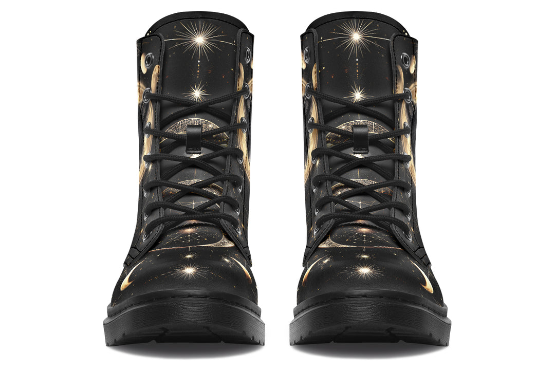 Guardian Wolf Boots - Vegan Leather Doc-Style Boots with Durable Stitched on Soles