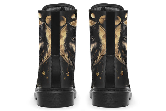 Guardian Wolf Boots - Vegan Leather Doc-Style Boots with Durable Stitched on Soles