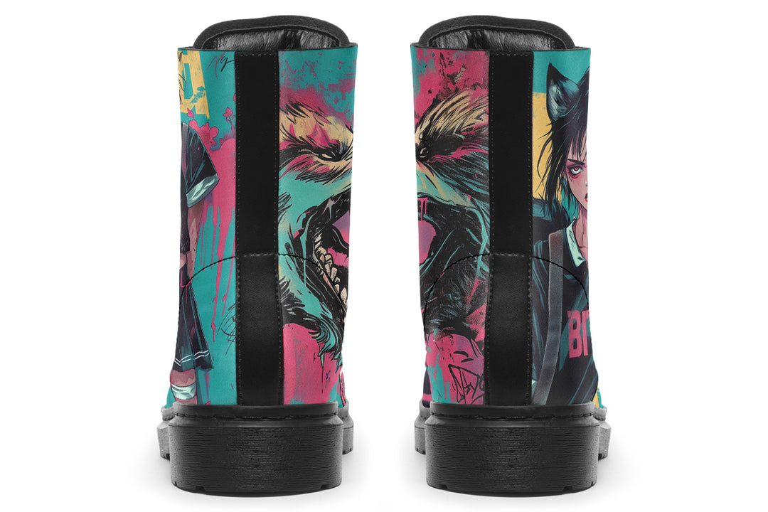 I Bite Boots - Vegan Leather Doc-Style Boots with Durable Stitched on Soles