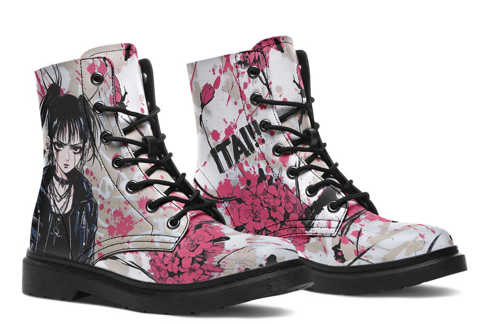 Itai Boots - Vegan Leather Doc-Style Boots with Durable Stitched on Soles