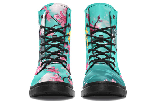 Kitsune Da Boots - Vegan Leather Doc-Style Boots with Durable Stitched on Soles