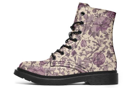Lavender Vintage Peonies Boots
