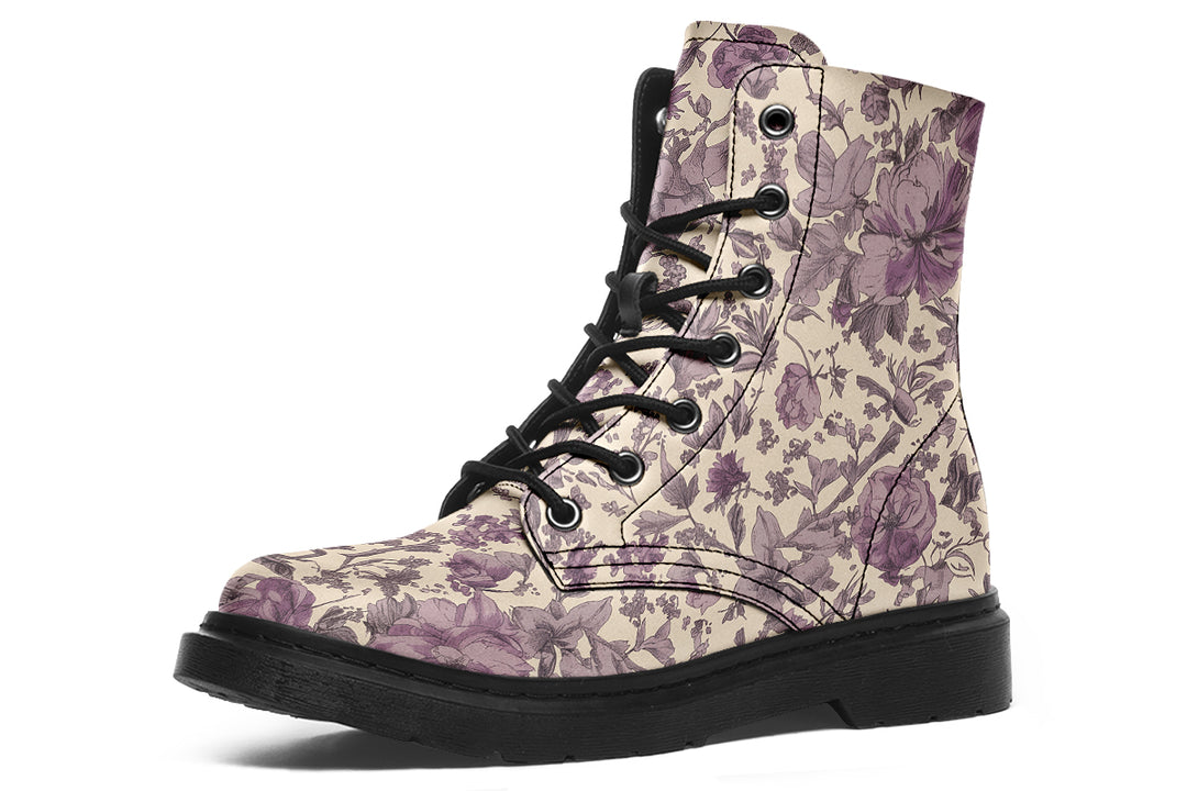 Lavender Vintage Peonies Boots