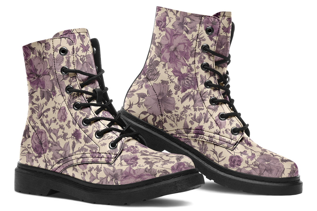 Lavender Vintage Peonies Boots