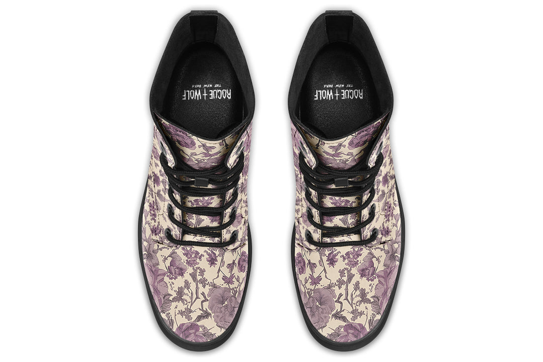 Lavender Vintage Peonies Boots