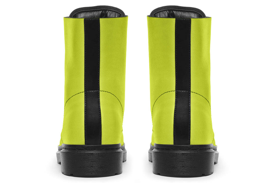 Lime Punch Boots - Vegan Leather Doc-Style Boots with Durable Stitched on Soles