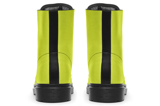 Lime Punch Boots - Vegan Leather Doc-Style Boots with Durable Stitched on Soles