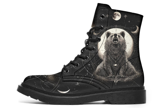 Lunar Bear Boots - Vegan Leather Doc-Style Boots with Durable Stitched on Soles