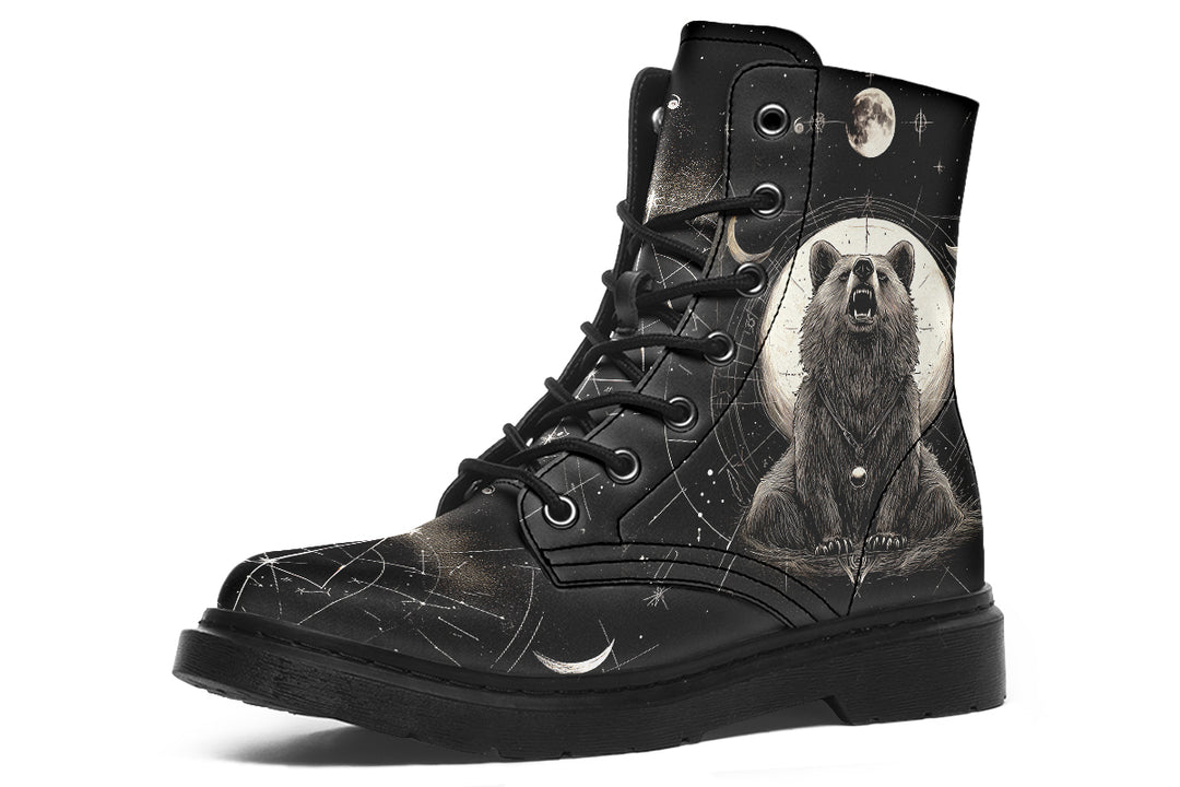 Lunar Bear Boots - Vegan Leather Doc-Style Boots with Durable Stitched on Soles