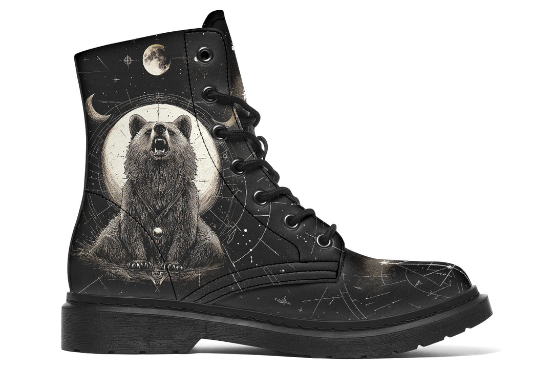 Lunar Bear Boots - Vegan Leather Doc-Style Boots with Durable Stitched on Soles