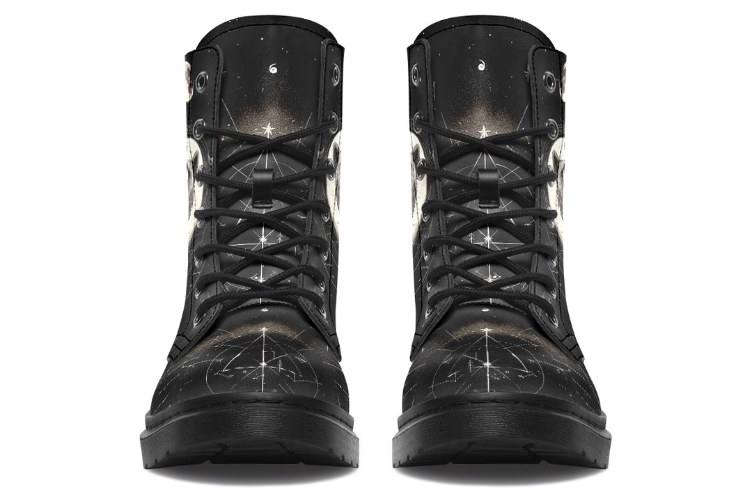 Lunar Bear Boots - Vegan Leather Doc-Style Boots with Durable Stitched on Soles