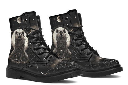 Lunar Bear Boots - Vegan Leather Doc-Style Boots with Durable Stitched on Soles