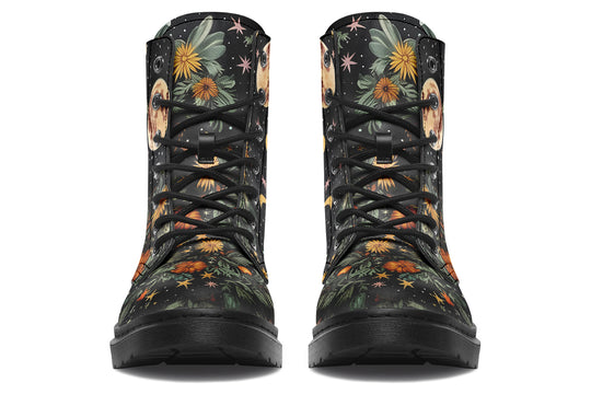 Lunar Meadow Boots - Vegan Leather Doc-Style Boots with Durable Stitched on Soles