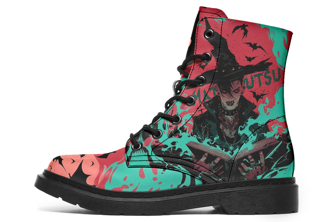 Majutsu Boots - Vegan Leather Doc-Style Boots with Durable Stitched on Soles