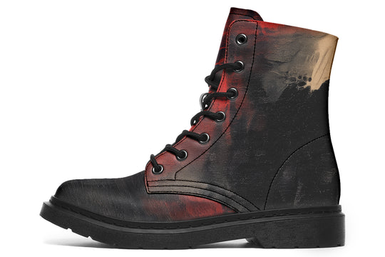 Molten Obsidian Boots - Vegan Leather Doc-Style Boots with Durable Stitched on Soles