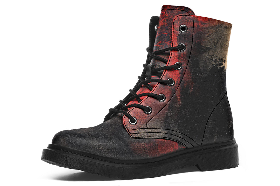 Molten Obsidian Boots - Vegan Leather Doc-Style Boots with Durable Stitched on Soles