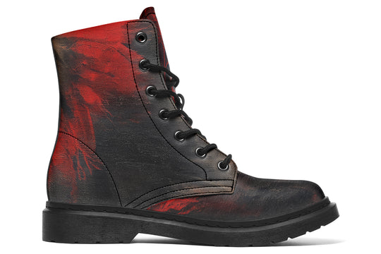 Molten Obsidian Boots - Vegan Leather Doc-Style Boots with Durable Stitched on Soles