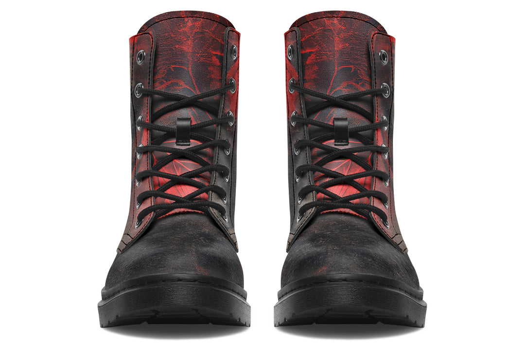 Molten Obsidian Boots - Vegan Leather Doc-Style Boots with Durable Stitched on Soles