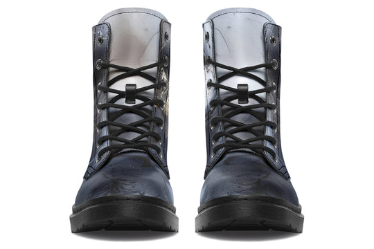 Obsidian Vein Boots - Vegan Leather Doc-Style Boots with Durable Stitched on Soles