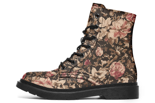 Ochre Vintage Peonies Boots