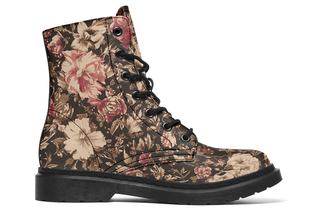 Ochre Vintage Peonies Boots