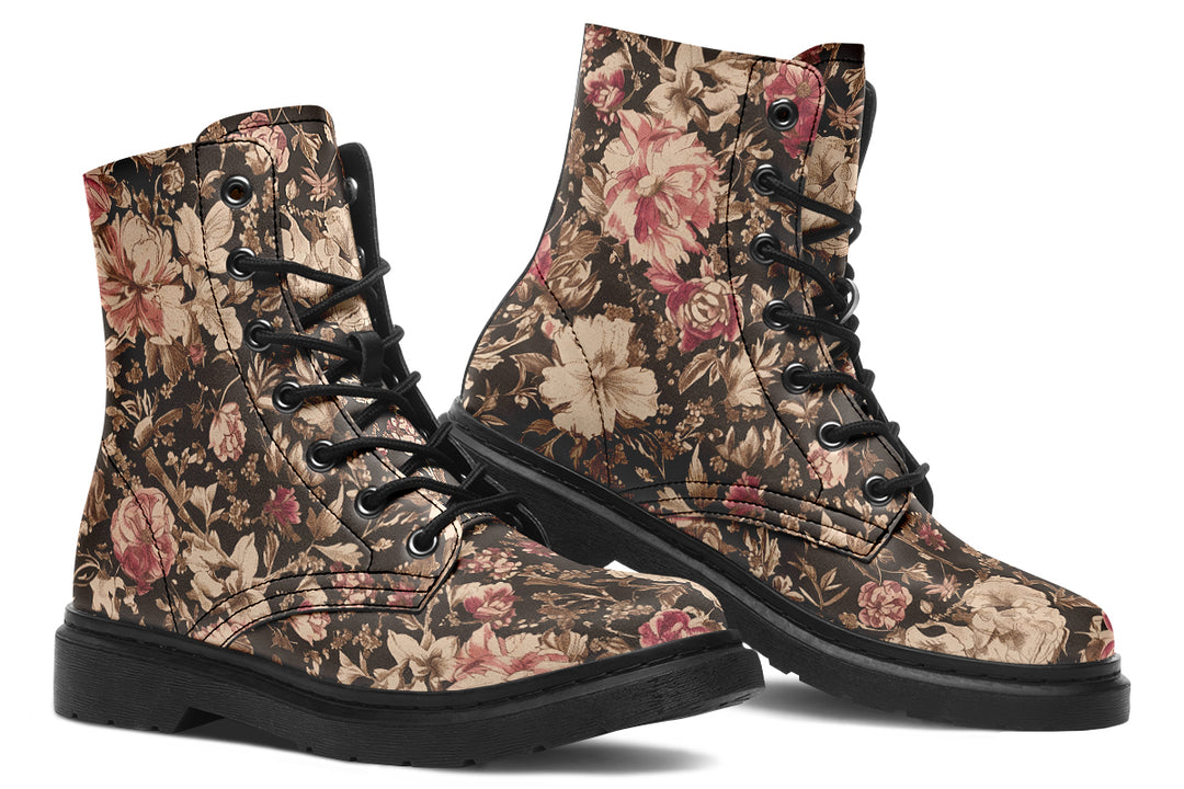 Ochre Vintage Peonies Boots