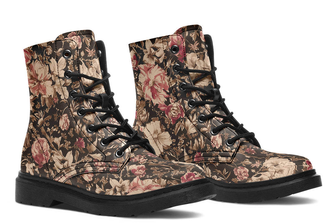 Ochre Vintage Peonies Boots