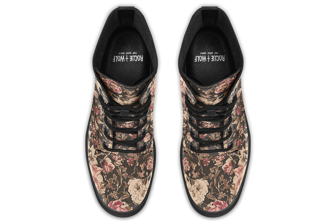 Ochre Vintage Peonies Boots