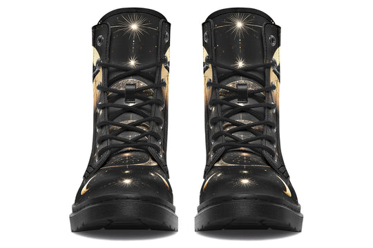 Omen Raven Boots - Vegan Leather Doc-Style Boots with Durable Stitched on Soles