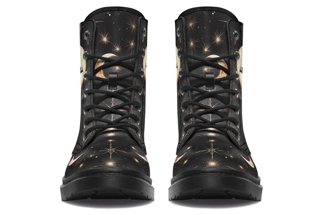 Oracle Raven Boots - Vegan Leather Doc-Style Boots with Durable Stitched on Soles