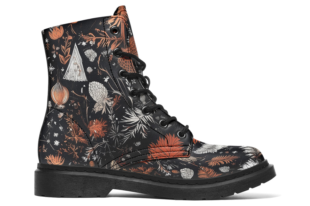 Pineveil Boots - Vegan Leather Doc-Style Boots with Durable Stitched on Soles