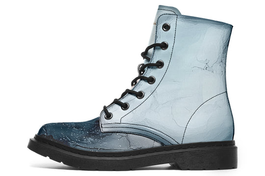 Polar Marble Boots - Vegan Leather Doc-Style Boots with Durable Stitched on Soles