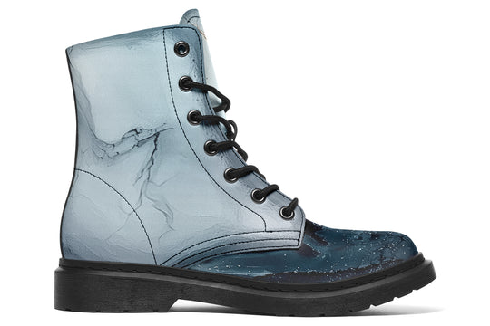 Polar Marble Boots - Vegan Leather Doc-Style Boots with Durable Stitched on Soles