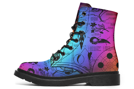 Rainbow Raven Study Boots