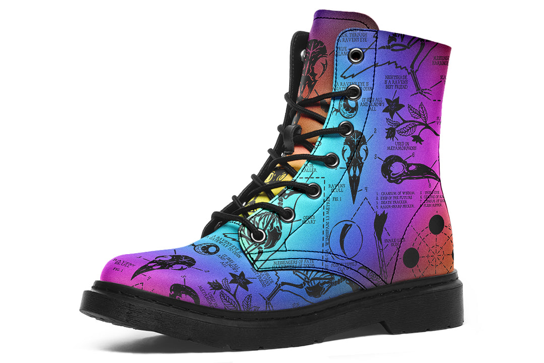 Rainbow Raven Study Boots